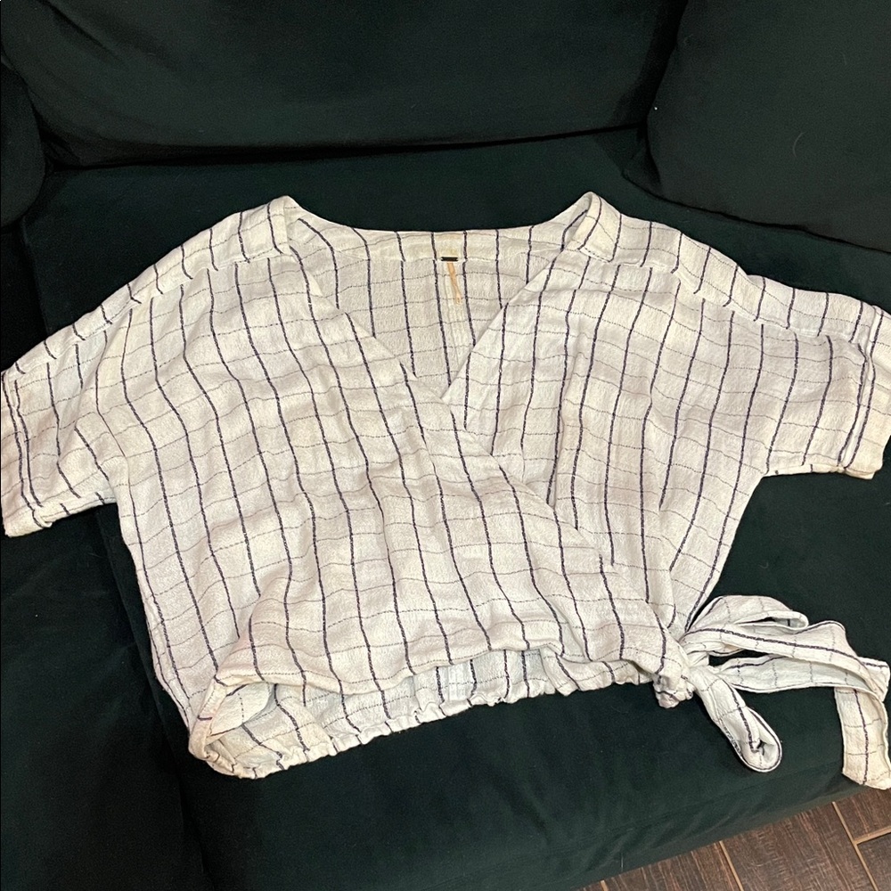 Free People Oversized Striped Wrap Top